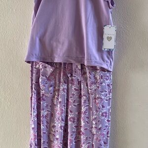 NWT btween Lavender Floral Girls Size 6 Matching Set